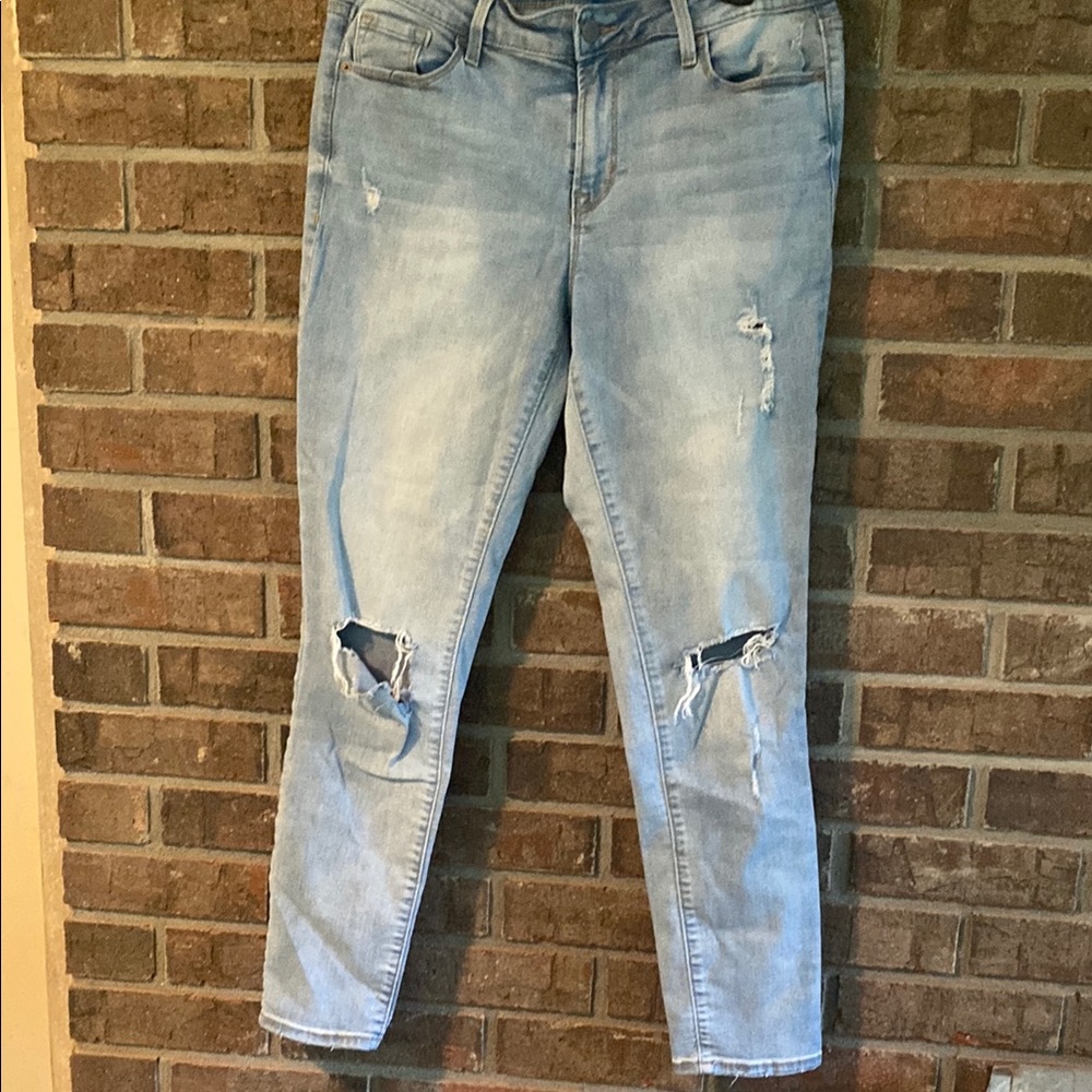 - Old Navy Blue Skinny Distressed Rockstar Jeans